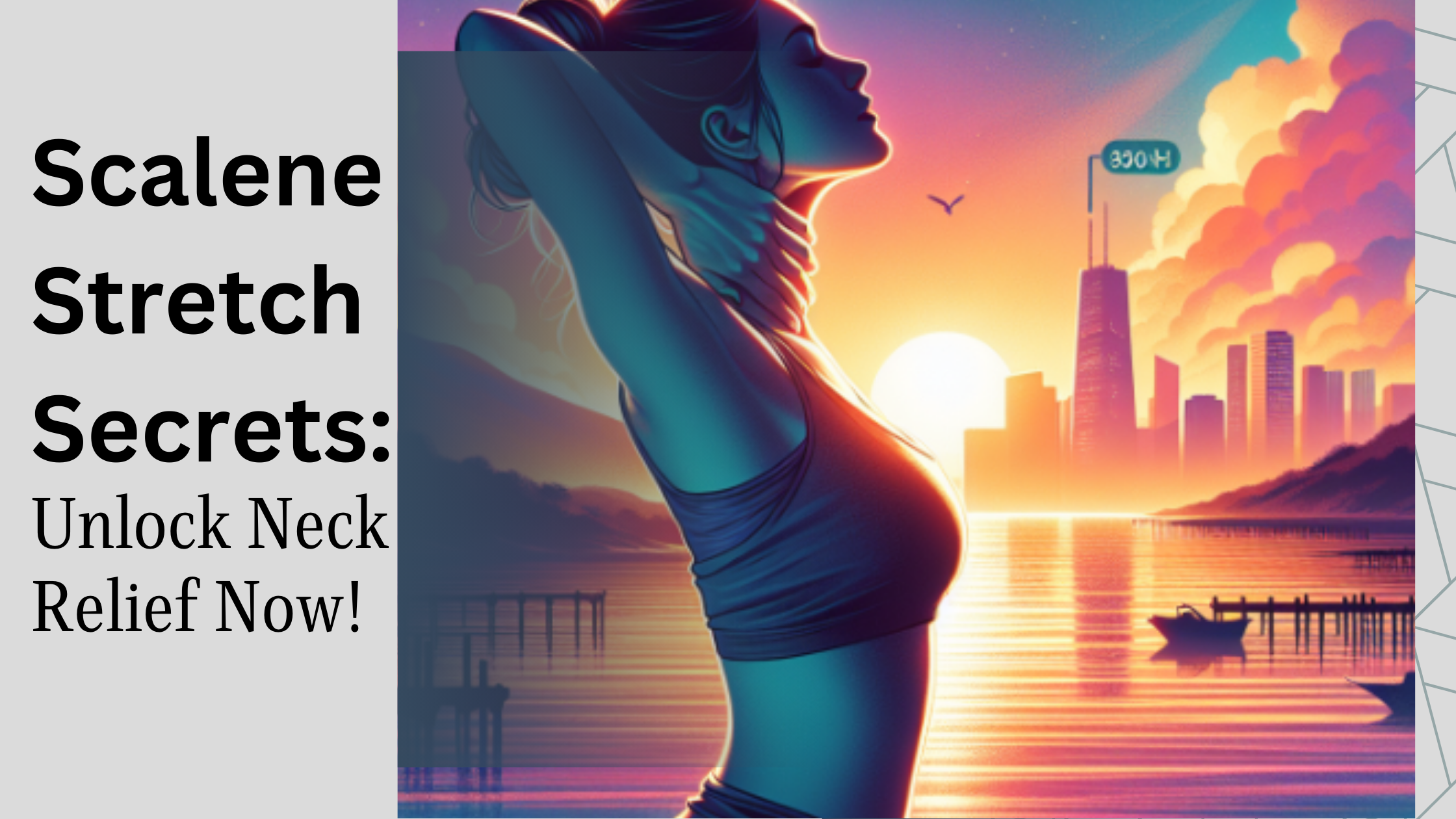 Individual performing a scalene neck stretch, demonstrating proper technique for neck relief