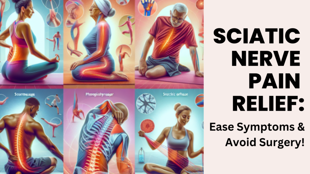 Patient receiving non-invasive treatment for sciatic nerve pain relief in a clinical setting, demonstrating alternatives to surgery.